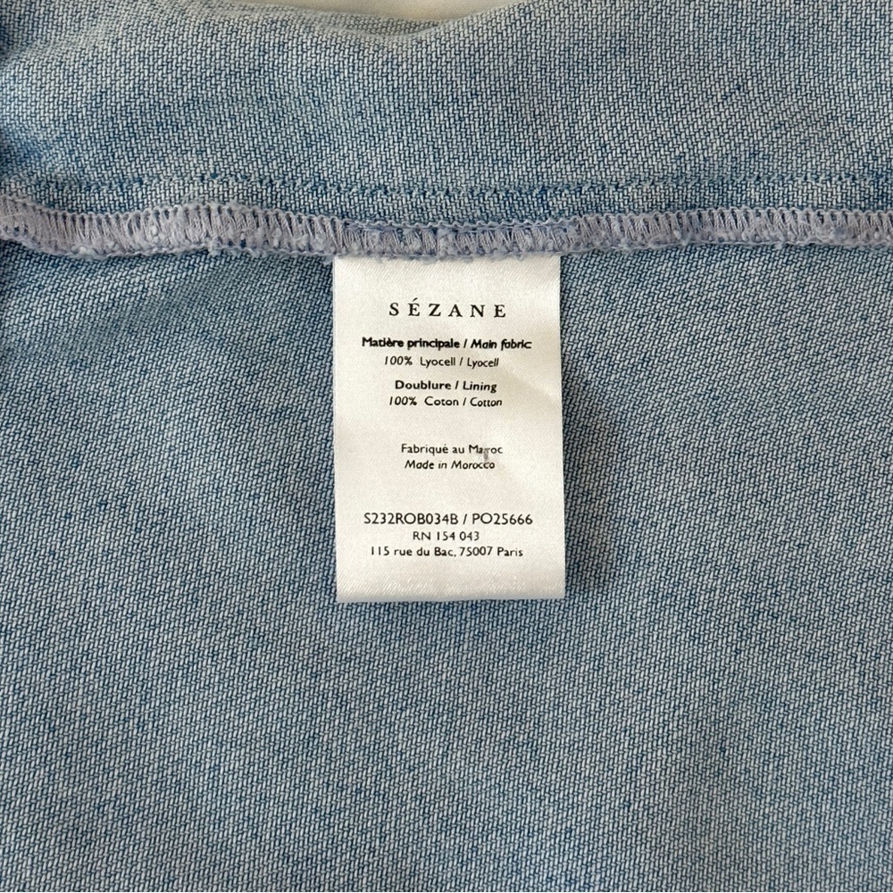 NWOT Sezane Midi Denim Long-Sleeve Caterina Dress - Picture 7 of 8